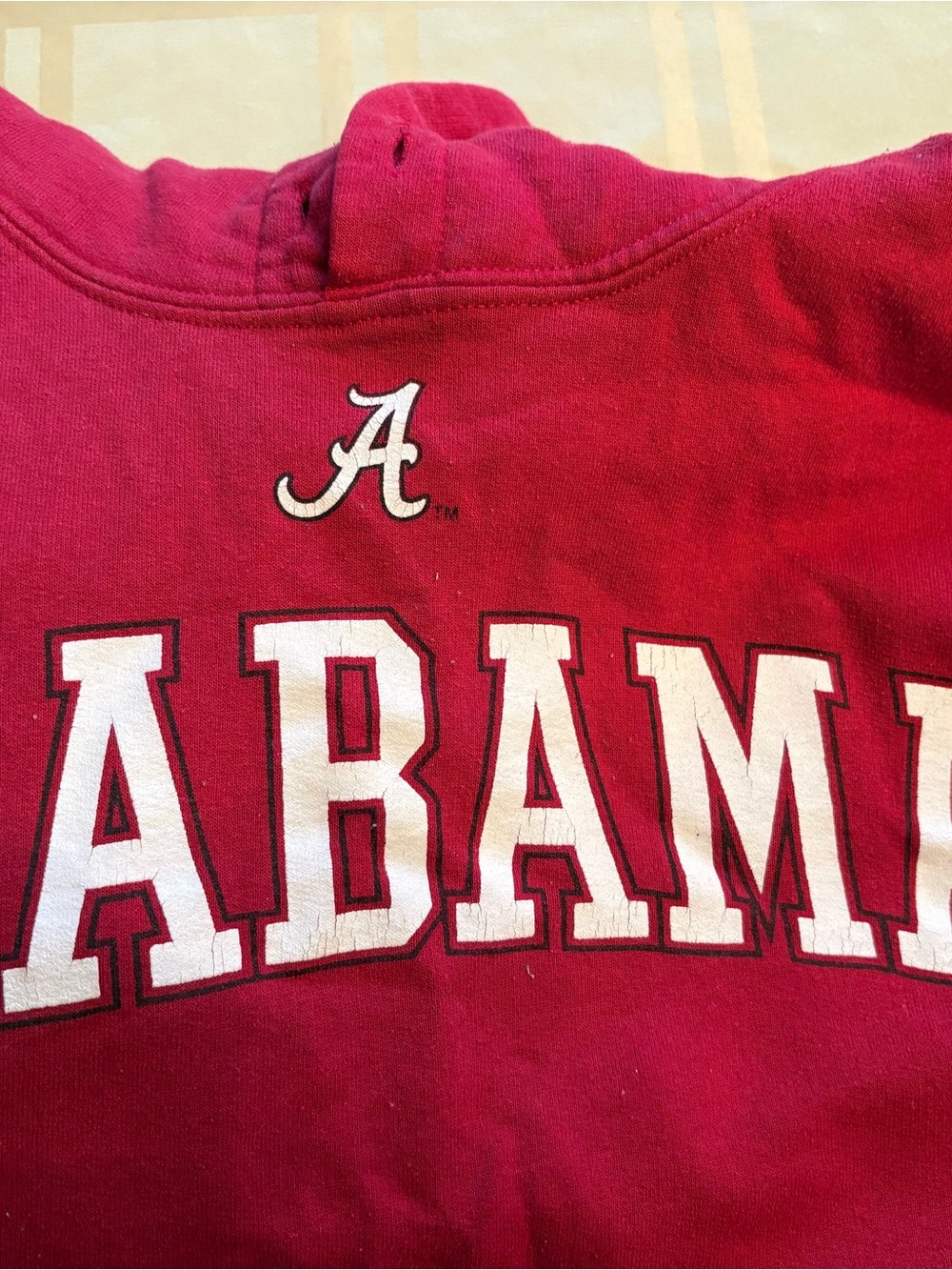 Gildan Crimson Kids Hoodie with White 'A' and ALABAMA Block Letters